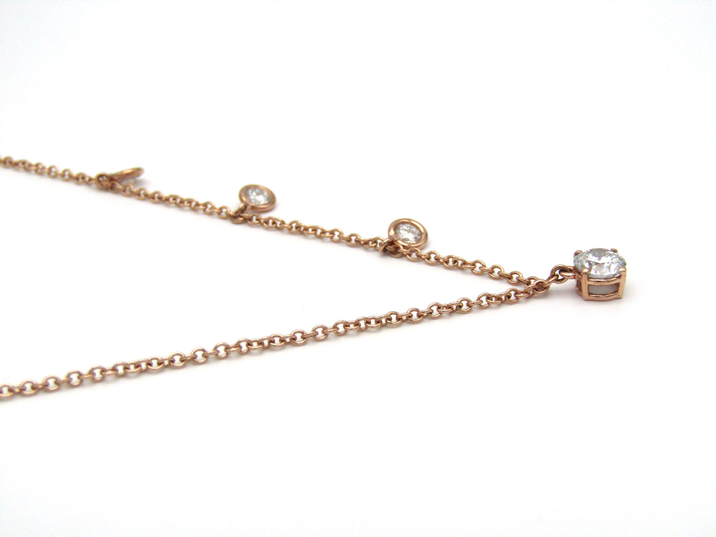 Estate, 18K gold diamond necklace