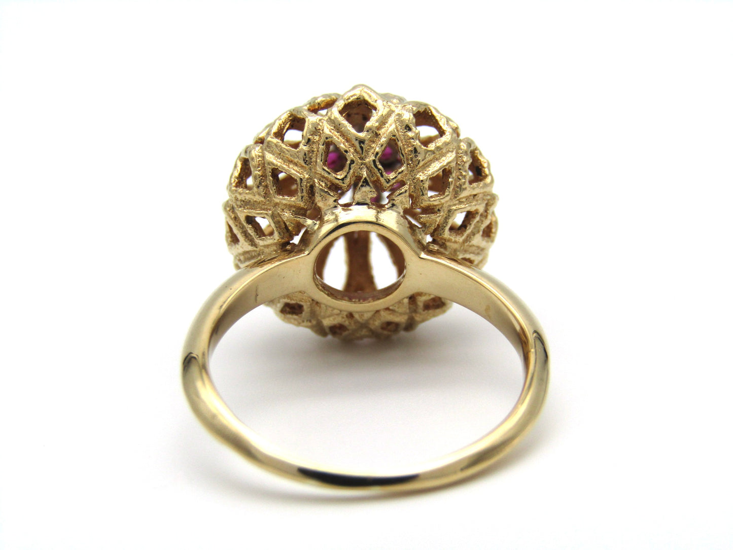Mid-century, 18K gold ruby and diamond dome ring, c.1960s