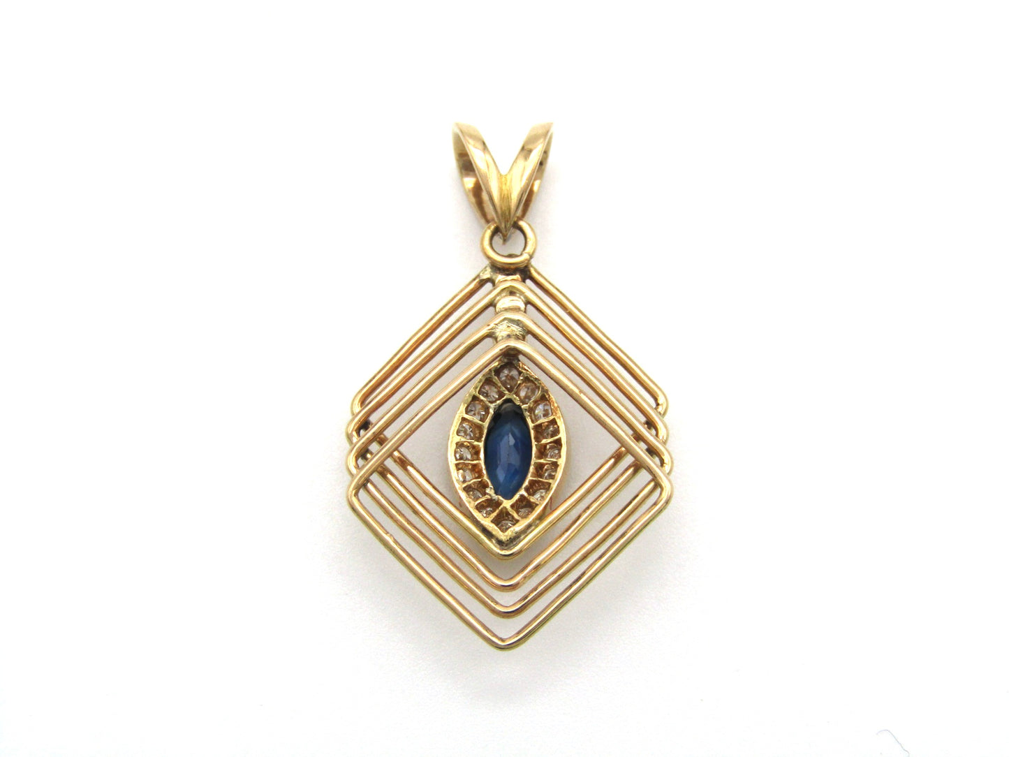 Estate, 18K gold sapphire and diamond pendant