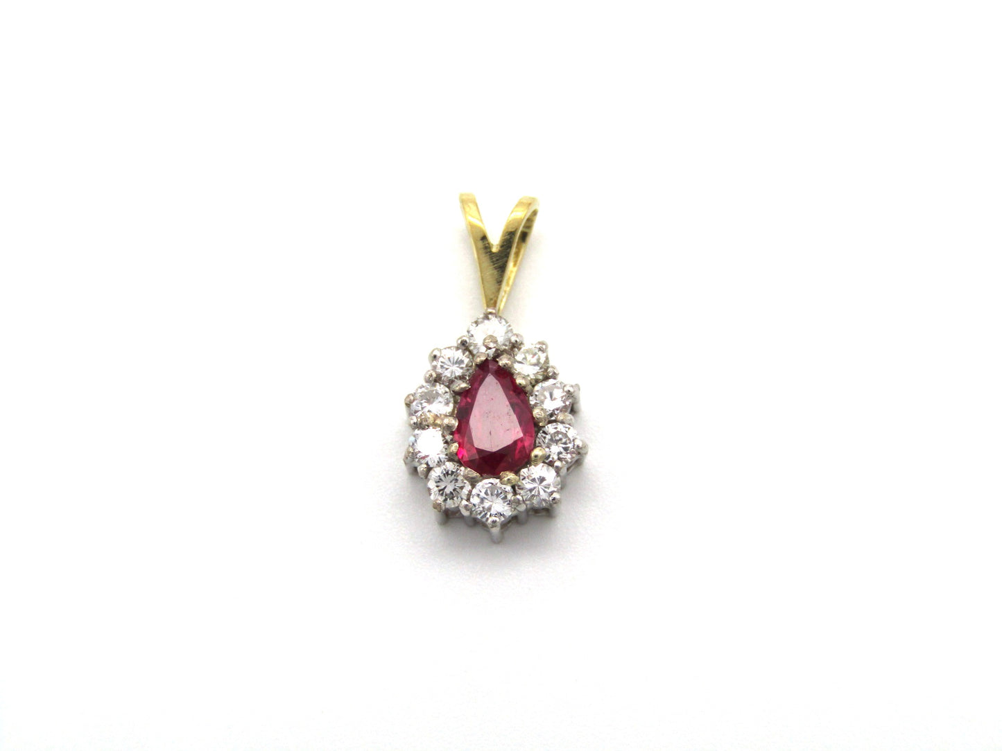 Vintage, 18K gold ruby and diamond pendant, c.1990s