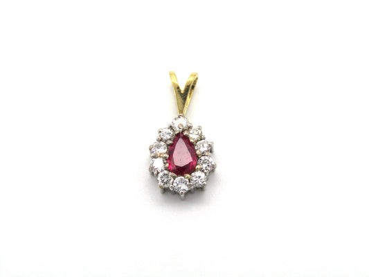 Vintage, 18K gold ruby and diamond pendant, c.1990s