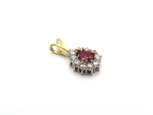 Vintage, 18K gold ruby and diamond pendant, c.1990s