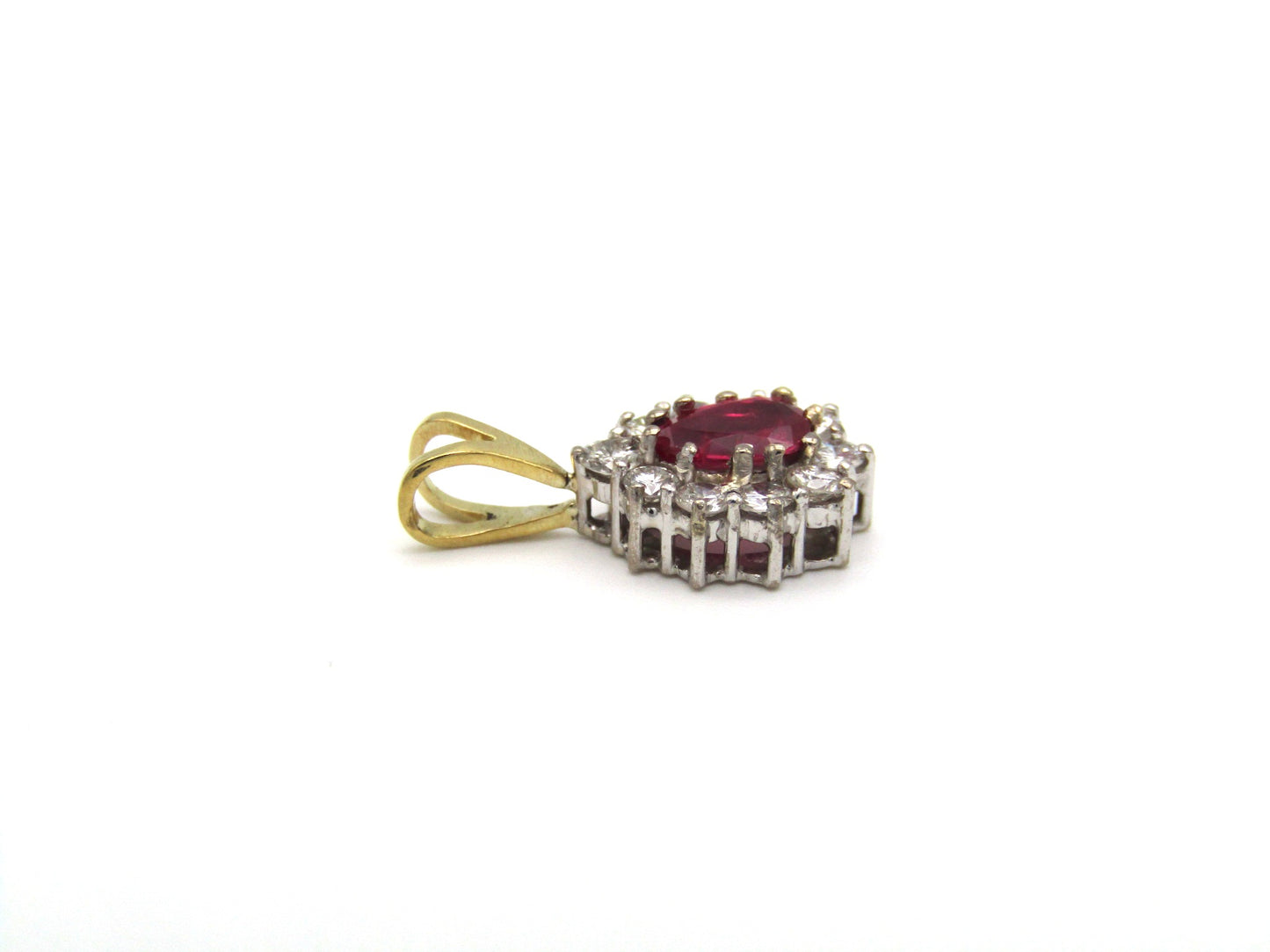 Vintage, 18K gold ruby and diamond pendant, c.1990s