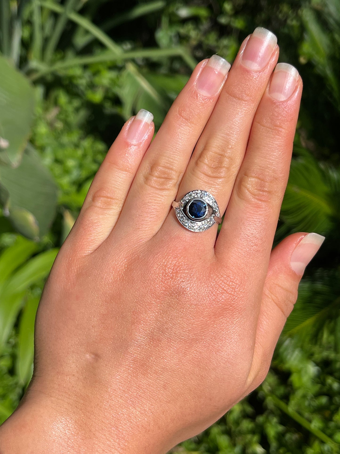Mid-century, 18K gold sapphire and diamond ring