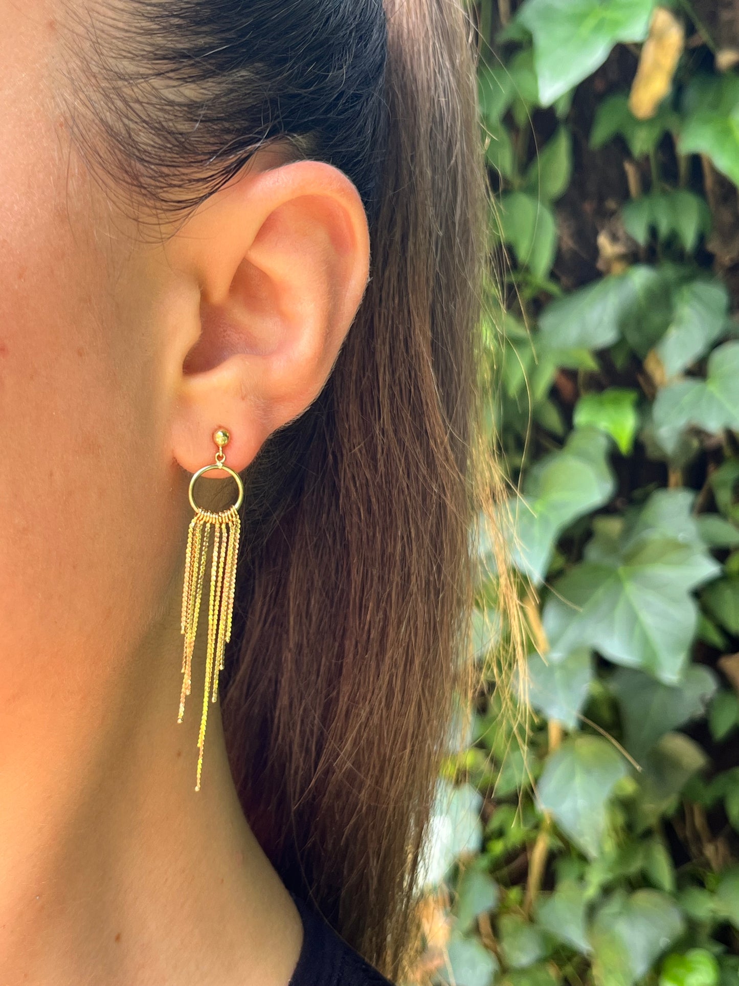 Vintage, 9K gold tassel earrings by UnoAerre