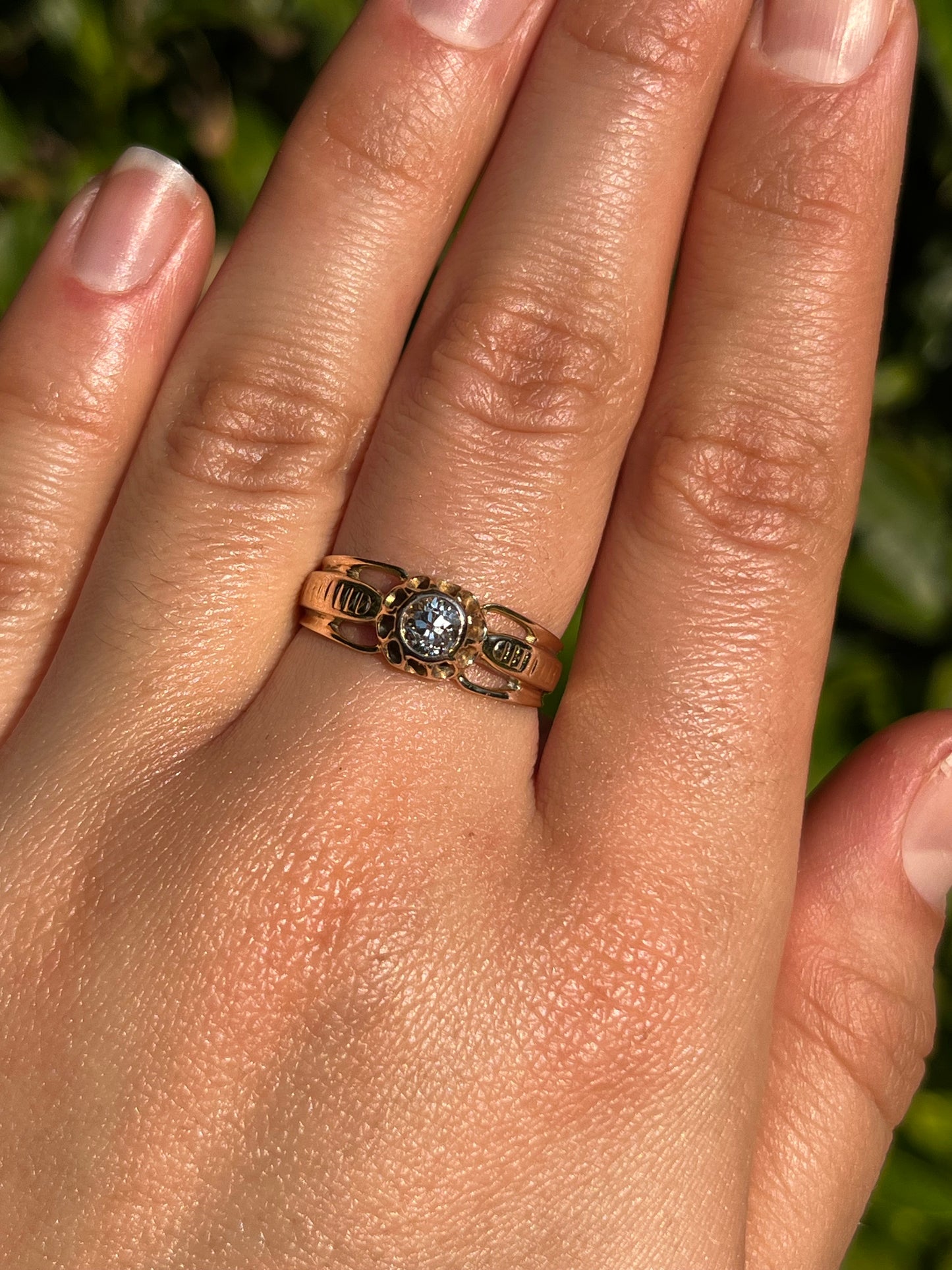 Victorian, 14K gold 0.40ct Old European-cut diamond solitaire ring