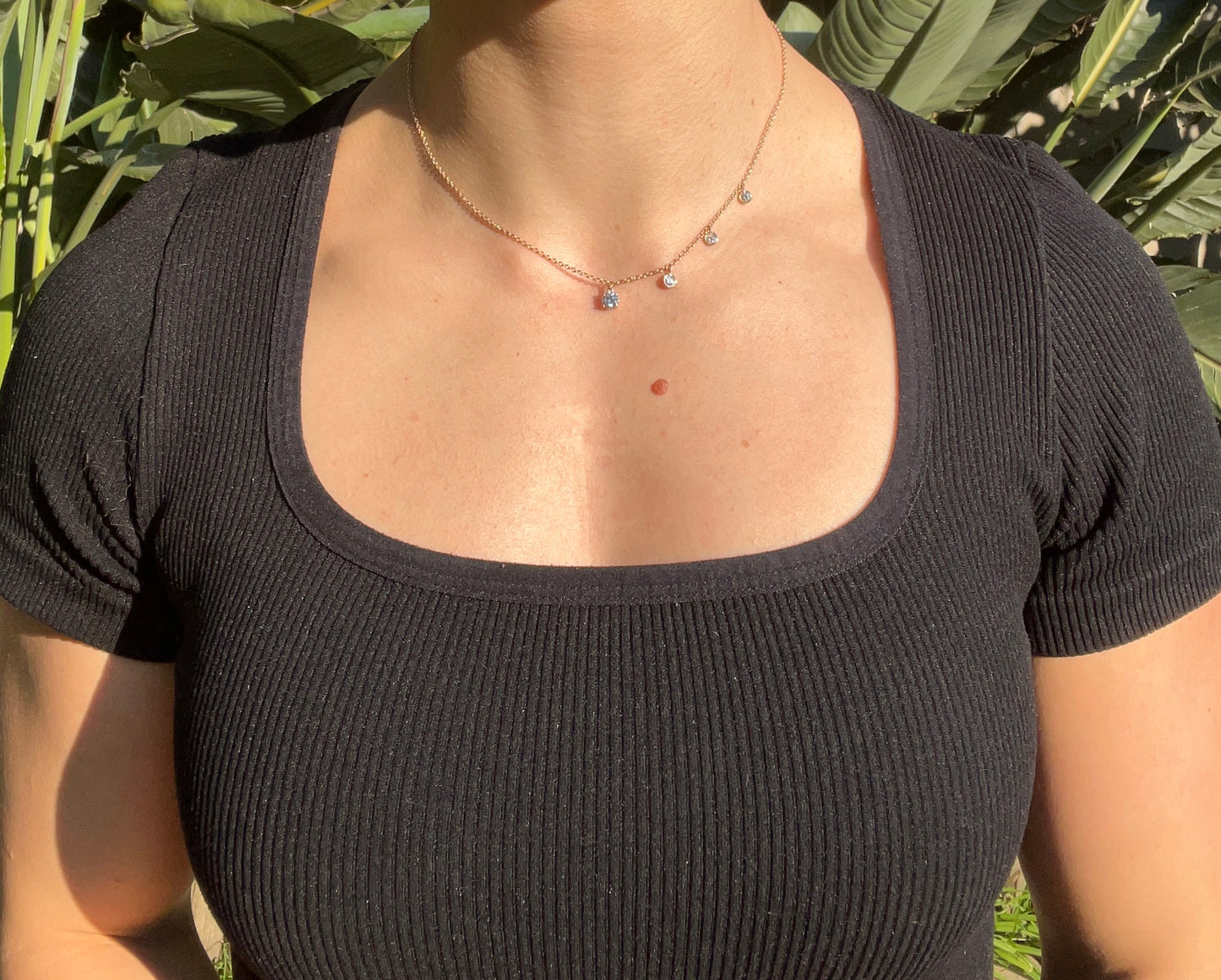 Estate, 18K gold diamond necklace